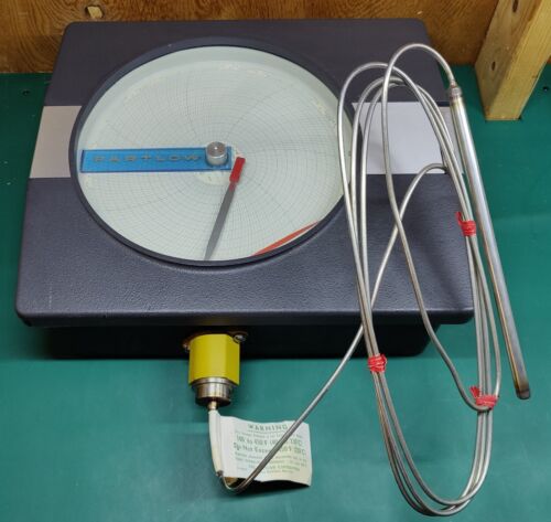 New! Rare Partlow RFT Temperature Chart Recorder W/ Original Thermocouple Probe