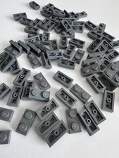LOT OF 100 BRAND NEW LEGO PIECES 1x2 FLAT TWO STUD BRICK BRICKS DARK GRAY