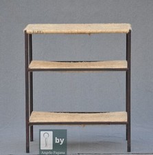 Mobile porta tv industrial in metallo e corda stile rustico base televisore