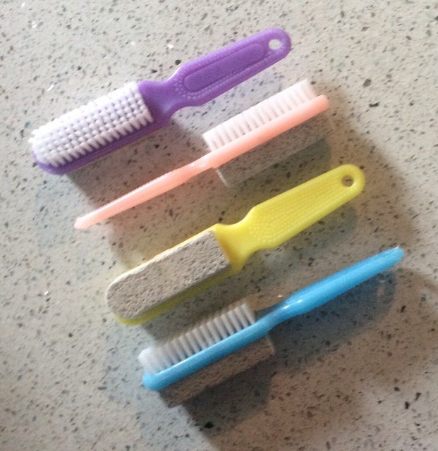 Pumice Stone Scrub Brush Combo with Handle Pedicure Set of 4 eBay