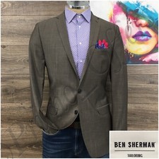 Ben Sherman Mens Blazer Sport Coat Casual Jacket Size 40L Two Button Wool Suits