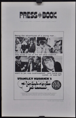 Clockwork Orange 1972 Orig X Rated Uncut & Ungefaltet Pressbook Malcolm Mcdowell