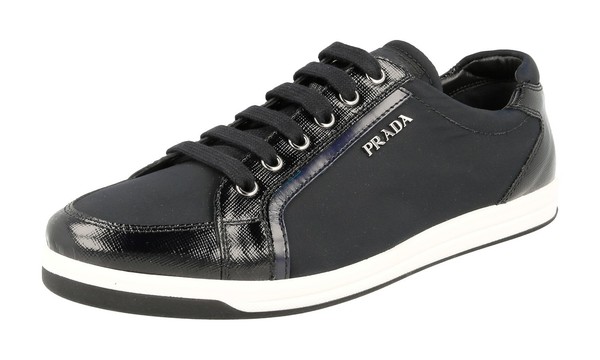 Prada Leder Nylon Downtown Sneaker - 3E5892 - Schwarz Weiss - Neu - 36,5 37-image