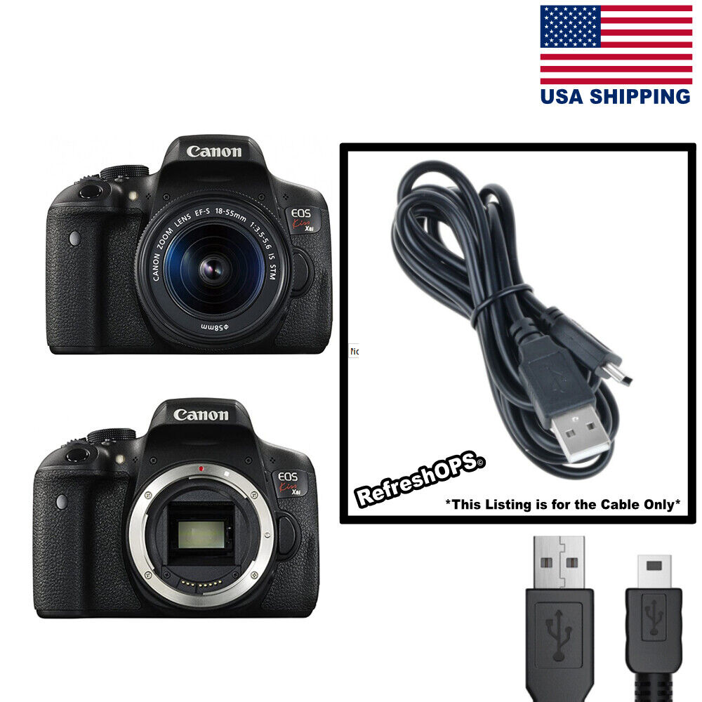 Canon SSLR Camera EOS Kiss X8i USB Cable Transfer Cord Replacement