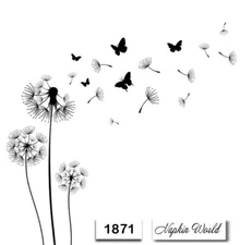 (1871) TWO Paper LUNCHEON Decoupage Art Craft Napkins - DANDELION FLOWERS