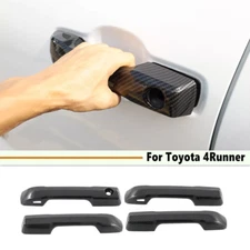 Carbon Fiber Exterior Door Handle Cover Trim Set 4PCS For Toyota 4Runner 2025+ 