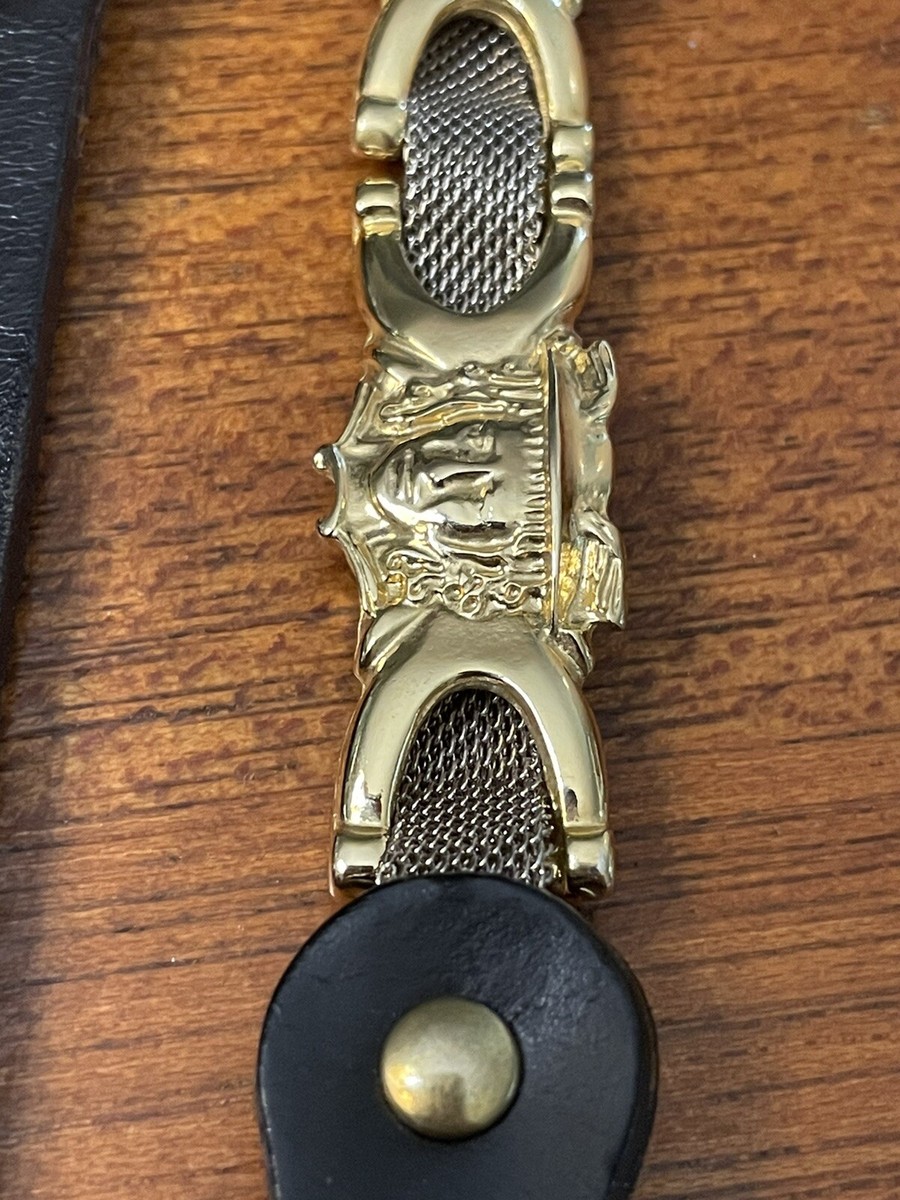 Twiggy Firenze Made In Italy Gold & Silver Leather Thin Belt  display picture 3