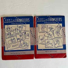 Vintage Aunt Marthas Hot Iron Transfers Cross Stitch 9222 Kittens 9223 Pups