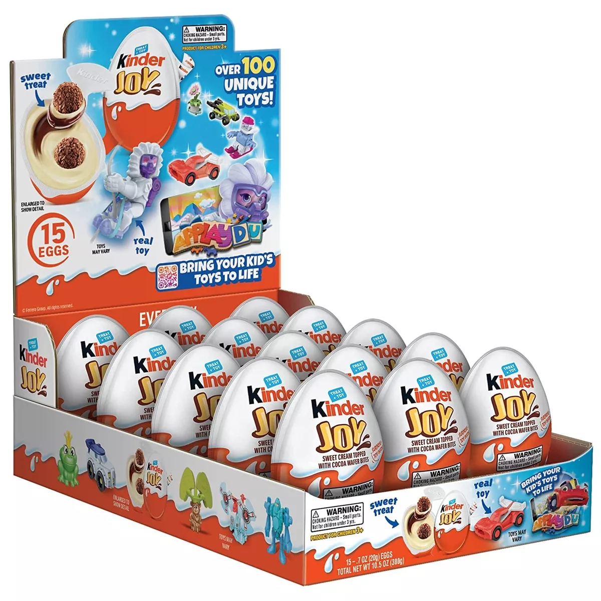 100 x Kinder Joy Chocolate Surprise Eggs with surprise gifts inside free  ship