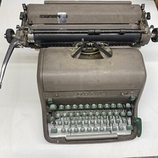Vintage 1954 Antique Royal HH Magic Margin Typewriter Brown Green Keys tested thumbnail