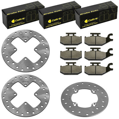 Front And Rear Brake Disc Rotors & Pads For Can Am Outlander 800 2006-2008