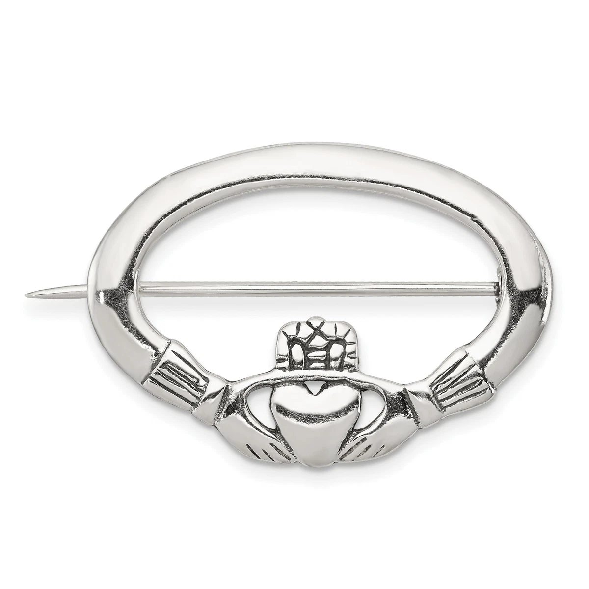Sterling Silver Claddagh Pin Irish Love Jewelry eBay