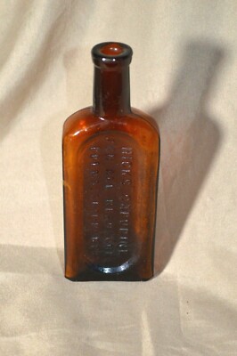 Vintage Hicks Capudine For All Headaches Cold Gripp Amber Bottle 