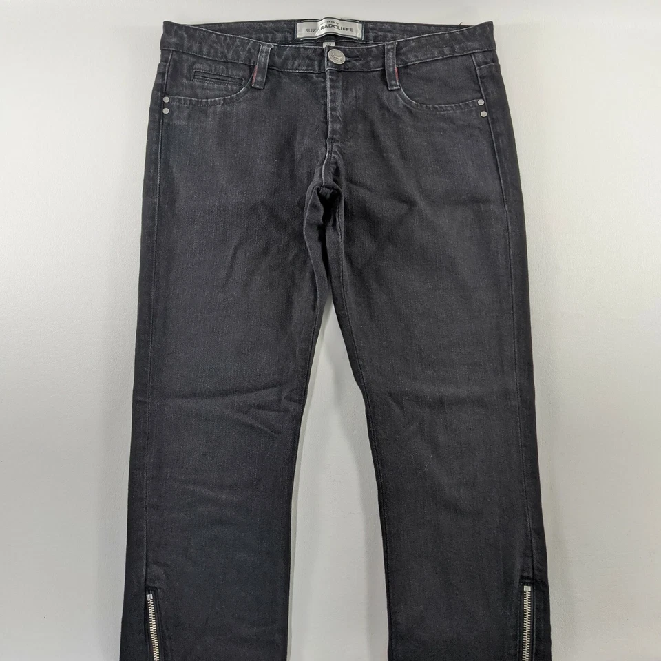 Pantalones de mezclilla negros ajustados Suzy Radcliffe con cremallera al tobillo para mujer talla 29 Foto 3 de 4