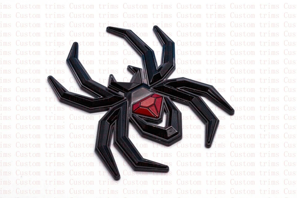 2 X 黑色红色蜘蛛徽章适合 F-150 Silverado Sierra RAM 黑寡妇版 — 第 4/4 张图片