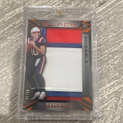 Panini 2024 Black Drake Maye Patriots #SR-DME Citrine /50 RC Memorabilia