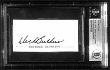 Dick Butkus Chicago Bears HOF Signed Cut Beckett Slab