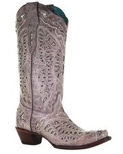 Corral Women's Butterfly Glitter Western Boot - Snip Toe - A4088