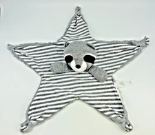 Cloud Island Gray Raccoon White Stripes Star Baby Lovey Security Blanket Target