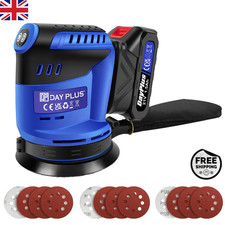21V Cordless Orbital Sander 3 Speed 5" w/ 1.5Ah Battery & Charger Wood Metal