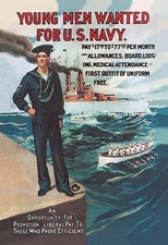 Young Men Wanted for U.S. Navy Poster Print