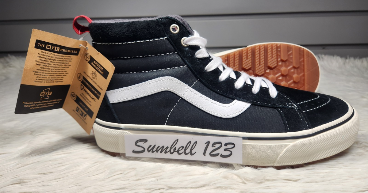 Vans MTE Cold Weather Black Old Skool Sk8-Hi Canvas Mens Sz 