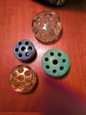 Lot Of 4 Flower Frogs glass ,Pottery