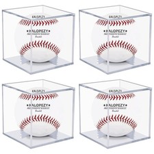 KALOPEZY Baseball Display Case, 4-Pack Case 4 Pack, Transparent