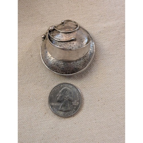 Carrie GROVES Brutalist Round Pin Brooch Sterling Silver 925