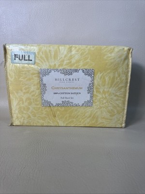 Hillcrest Fine Linens Chrysanthemum 100% Cotton Sateen Full Sheet Set