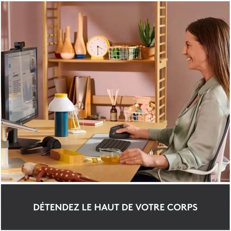 Logitech Lift Vertikale Ergonomische Maus, Kabellos, Bluetooth  - Bild 2 von 4