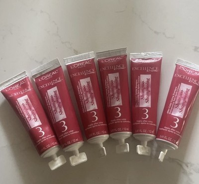 Loreal Paris Excellence Creme Shampoo #3  6 Tube's 12 ml New