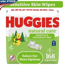 Sensitive Baby Wipes Unscented Hypoallergenic Thick Aloe Vitamin E Pack of 3 New