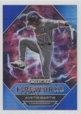 2020 Panini Prizm Draft Picks Fireworks Blue & Carolina Hyper Austin Martin 1m8