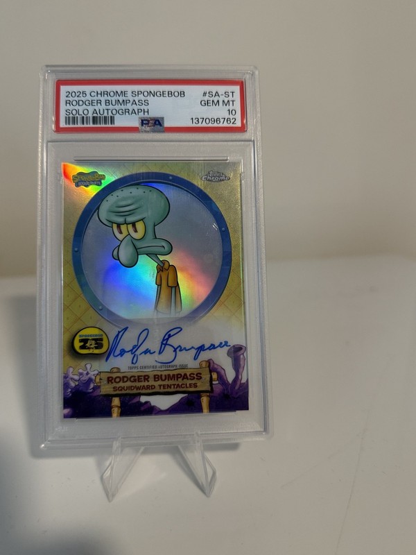 2025 Topps Chrome SpongeBob SA-ST Squidward Tentacles Rodger Bumpass Auto PSA 10