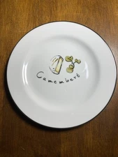 Pottery Barn Camembert French CHEESE COCKTAIL Appetizer PLATE 7.75" 