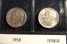 Roosevelt Dime lot  1958  P-D   90% Silver (Lot of 2)  (NR)