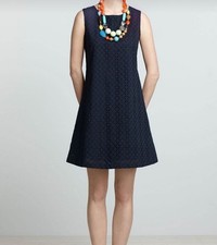 Anthropologie O by Organic Women Black Eyelet A line Organic Cotton Dress Sz 2