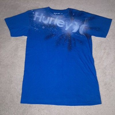 Hurley International T-shirt Mens Large Blue Road Rash Spellout Logo Y2k