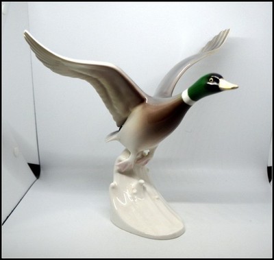 Vintage Noritake Bone China Mallard Duck Flying Wave Figurine Nippon Toki Kaisha