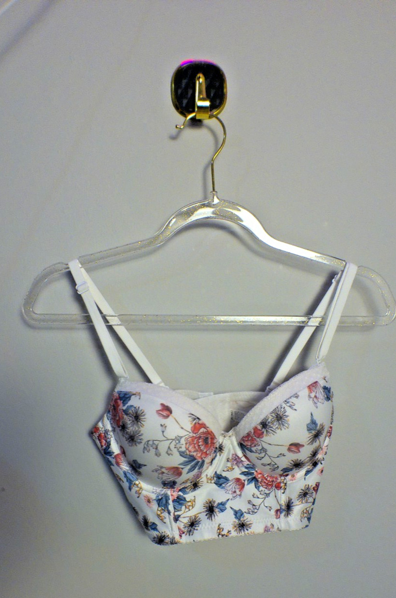 Crop top floral bustier Size small with adjustable/removable straps-image