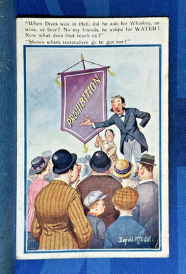 Donald McGill Comic Postkarte 1923 Teetotalers Verbot Nr. 2957