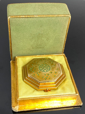 RICHARD HUDNUT LE DEBUT Ladies Compact Rare w/Orig. Box c.1920s-30s Octagon