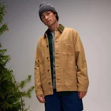 Alpine Design Men's XL Chore Jacket Brown/Khaki Corduroy Collar Plaid - NWT