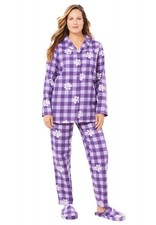 Dreams  Co. Plus Size Petite Classic Flannel Pajama Set
