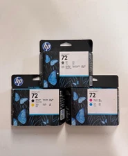 GENUINE SET 3 HP 72 PRINTHEADS DESIGNJET T610 T1100 C9380A C9383A C9384A SEALED