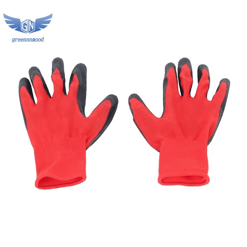 12 Paar Pack Crinkle Latex Gummi handbeschichtet Sicherheit Arbeitshandschuhe (Größe L)