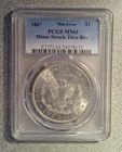 1887 Minor Struck Thru Reverse Morgan Silver Dollar PCGS MS61 (133)