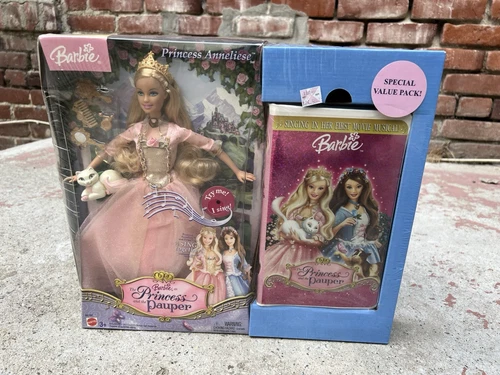 NUOVA Barbie come la principessa e la bambola povera - Principessa Anneliese 2004 con VHS