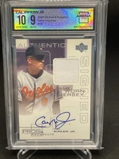 2000 Upper Deck Pros&Prospects -Signed Game Worn Jersey Cal Ripken Gem 10 Auto 9